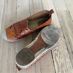 Chloe brown floral leather espadrilles 39 8.5/9